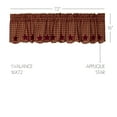 thumbnail image 2 of VHC Brands Classic Country Primitive Kitchen Window Curtains-Star Red Scalloped Valance, Burgundy, 2 of 5