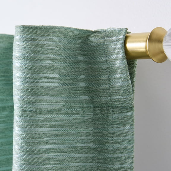 Better Homes & Gardens Striated Luxe Blackout Curtain, 1 Indoor Drape Panel for Bedroom, Pole Top / Back Tab, Green River, 50"W x 108"L, Indoor Curtain Floor Length