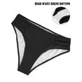 thumbnail image 4 of Spencer Womens Swimsuits Two Piece Bikini Sets Bathing Suits for Women Summer Solid V Neck Swimwear Beachwear, Black, 4 of 8