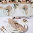 thumbnail image 2 of Cloth Napkins Set of 2 - 20x20 Inches, Spring Daisy Washable Reusable Table Napkins, Pink Flowers Wreath Leaves Farmhouse Brown Soft & Absortbent Dining Napkin for Party Wedding Hotel Restaurant, 2 of 8