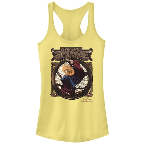 Junior's Marvel Doctor Strange in the Multiverse of Madness Retro Strange Racerback Tank Top Banana 2X Large