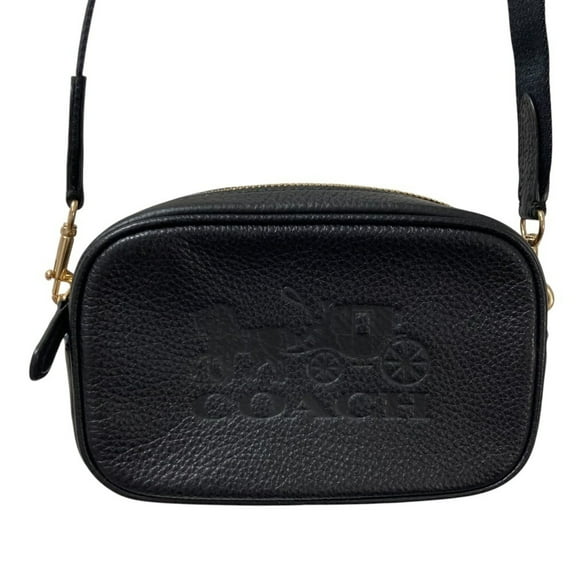 Pre-Owned COACH PEBBLED LEATHER Convertible Belt Bag/Shoulder Bag 75952 Black Women's (Good)