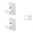 thumbnail image 3 of Barra de cortina, suministros de baño, estante colgante, ganchos de ducha multiusos impermeables, colgador de ropa montado en la pared, Clip de Almacenamiento y organización del hogar blanco 2 piezas Toystoory HA043551-01, 3 of 6