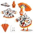 thumbnail image 5 of AZXY Halloween Porch Goose Outfits, 23" Raincoat‑Style Goose Costume for Cement & Plastic Porch Goose Statue, Goose Clothes, Outdoor Halloween Decorations for Yard Lawn Patio Garden Porch, 5 of 5