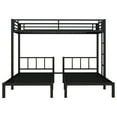 thumbnail image 4 of Heavy Duty Triple Bunk Bed, Twin Over Twin Bunk Beds for 3, with Guardrails and Ladder & Slat Support, Metal Bunk Bed Convertible into 3 Separate Bed, No Box Spring Need,Black, 4 of 8
