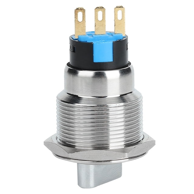 Interruptor de perilla de cambio giratorio de acero inoxidable de 19 mm, IP67, interruptor selectivo (3 pines y 2 niveles)