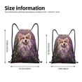thumbnail image 2 of Saiise Dog in Lavender Flowers Pattern Sports Drawstring Backpack - String Swim Gym Bag with Wet Proof Pocket for Women&Men-Small, 2 of 6