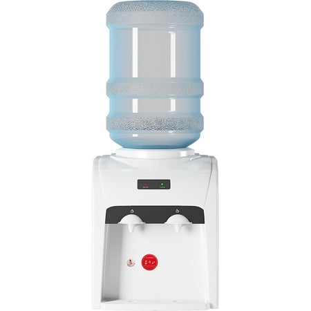 TABU 38'' Countertop Water Cooler Dispenser,Top Loading,Hot & Cold Water,3 or 5 Gallon Bottle,White
