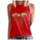 thumbnail image 2 of ICHUANYI Clearance Casual Women's Round Neck Summer Sexy Gradient Print Regular Women's Sleeveless Top(Red, XL) ICHUANYI WER2023080902938, 2 of 5