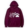 thumbnail image 2 of Cute Hoodies for Women Dog Graphic Print Spring Fall Winter Fashion Long Sleeve Sweatshirts with Pockets Plus Size Tops(Wine,XXXL), 2 of 4
