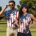 thumbnail image 2 of Aplkyhs Patriotic Matching Golf Shirts for Couple Moisture Wicking Golf Tank Top for Women Racerback Design Keep Cool in Hot Weather Breathable Fabric Lightweight, 2 of 6