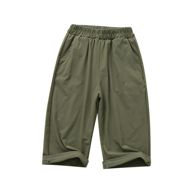 Liquidation de Pantalons pour Enfants Été Pantalons Fonctionnels Raccourcis pour Enfants de Taille Moyenne à Grande Protection et Pantalons Décontractés Cool pour Enfants Pantalons d'Étudiant