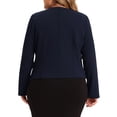 thumbnail image 3 of Blazer de Talla Grande para Mujeres Agnes Orinda para Trabajo y Oficina, Chaqueta con Solapa y Cierre de Cremallera 2023, Azul Marino 2X, 3 of 5