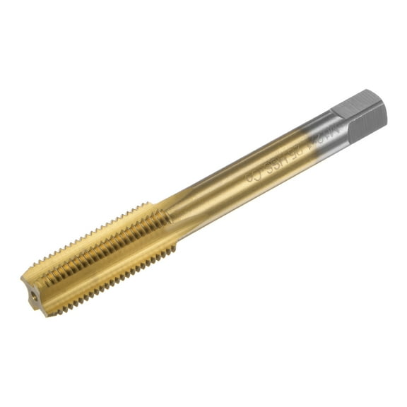 Uxcell M12 x 1.25 Titanium Coated M35 High Speed Steel Straight Flute Metric Thread Screw Tap