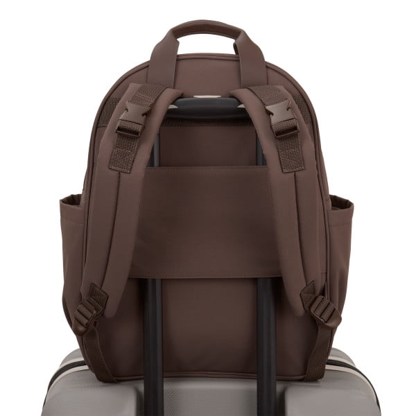 NoJo Espresso Coffee Backpack Diaper Bag with Luggage Sleeve and 9 Pockets