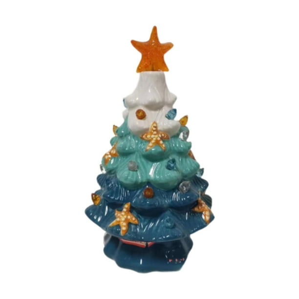 Árbol de Navidad, luz nocturna, decoración del hogar, adorno de escritorio, árbol de estrellas de mar de cerámica 105 cm x 173 cm