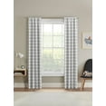 thumbnail image 2 of Your Zone Gingham Plaid Blackout Curtain Panel Pair, Set of 2, Gray, 37" W x 84" L, 2 of 7
