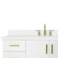 thumbnail image 2 of ARIEL 55" White Bathroom Vanity 1.5" Edge Pure White Quartz Countertop & Splash, Rectangular Sink, 2 Soft Closing Doors, 9 Full Extension Dovetail Drawers, Satin Brass, 2 of 9