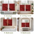 thumbnail image 6 of Red Marble Texture Tier Curtains, Vintage Minimalism Abstract Ombre Art Light Filtering Kitchen Curtains, 2Pcs Rod Pocket Half Window Treatments Panels for Sink Cafe Cabinet Basement 27.5x45 Inches, 6 of 9