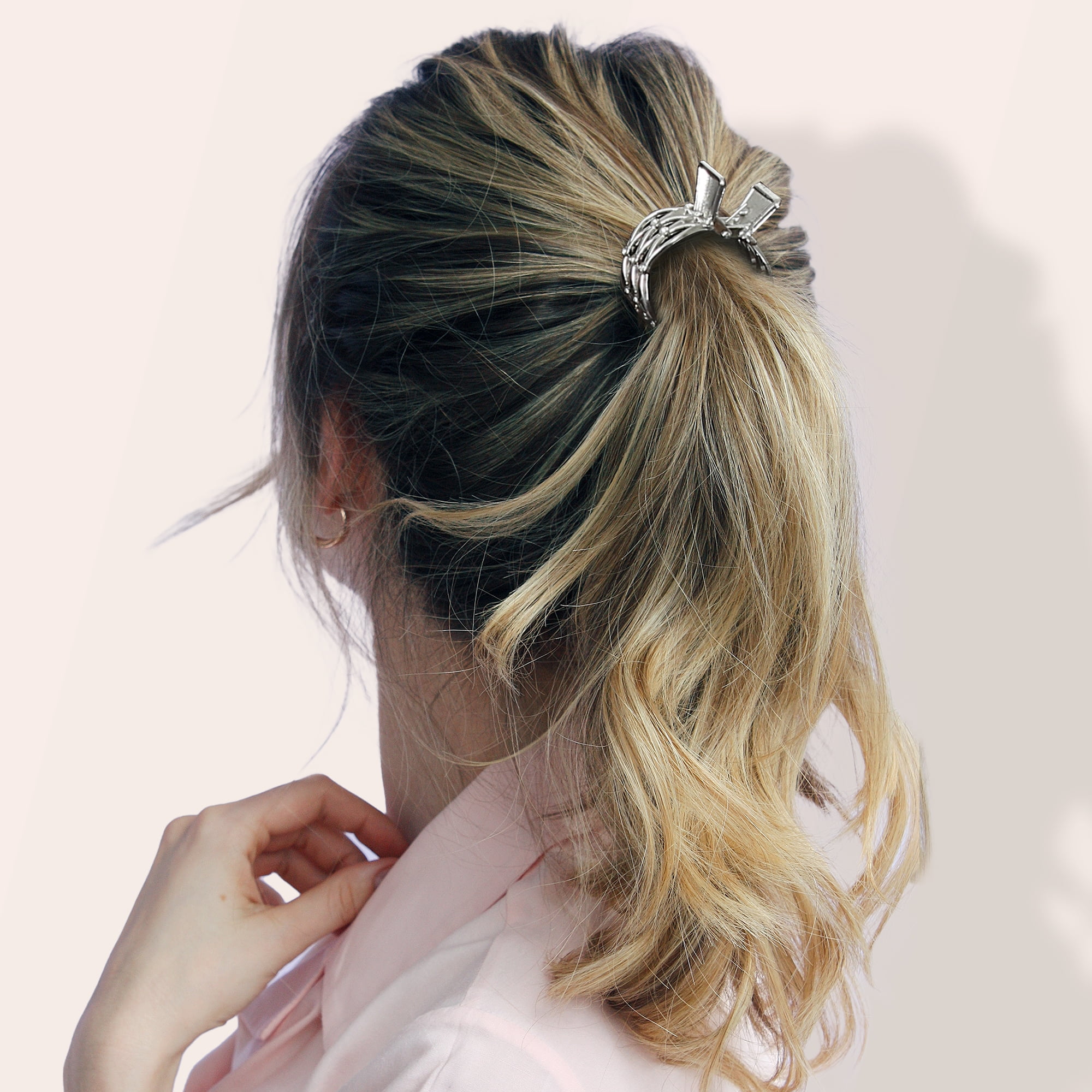 Unique Bargains 3Pcs High Ponytail Metal Claw Nonslip Accessories