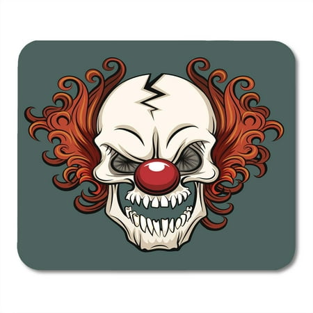 SIDONKU Colorful Mask Evil Scary Clown Halloween Monster Joker Character Crazy Creepy Mousepad Mouse Pad Mouse Mat 9x10 inch