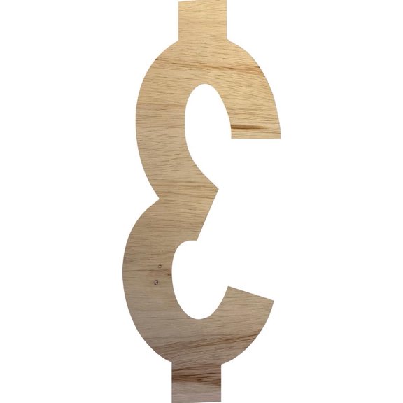 Blank 18'' Tall Wooden Alphabet Letter &, Paintable Girl Craft Wood Letter