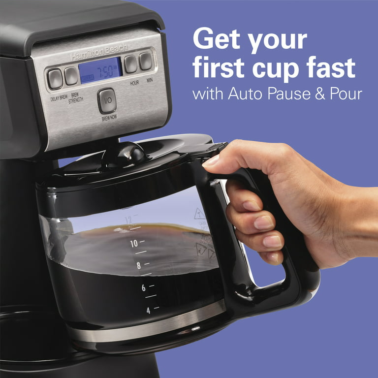  Hamilton Beach 49615C 12 Cup Programmable Coffee Maker Black: Drip  Coffeemakers: Home & Kitchen
