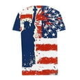 thumbnail image 4 of lcziwo Vintage American Flag Shirt Women 4th of July Patriotic Print Blouses Short Sleeve V Neck Button Up Basic Tees Casual Fashion Summer 2025 Tops White,XL, 4 of 5