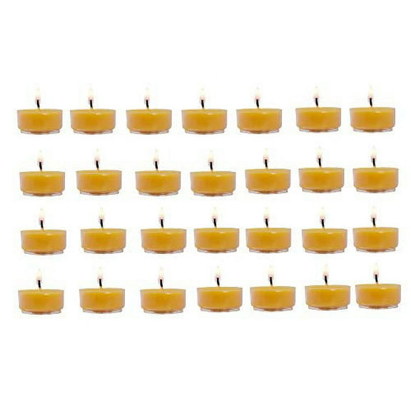 Mudra Crafts Tibetan Tealight Vanaspati Ghee Butter Lamp Candle Set for Meditation, Ceremonies, Rituals, Altars, Diwali (Clear Container)