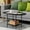 Black, variant on Small Oval Coffee Tables Modern Low Coffee Table for Small Space Mid Century Center Side Table with Open Shelving for Storage, Display, and Furniture Living Room & Home Office
