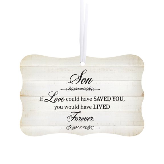 LifeSong Milestones Scalloped Memorial Ornaments Christmas Decorations for Tree - Son, If Love Could