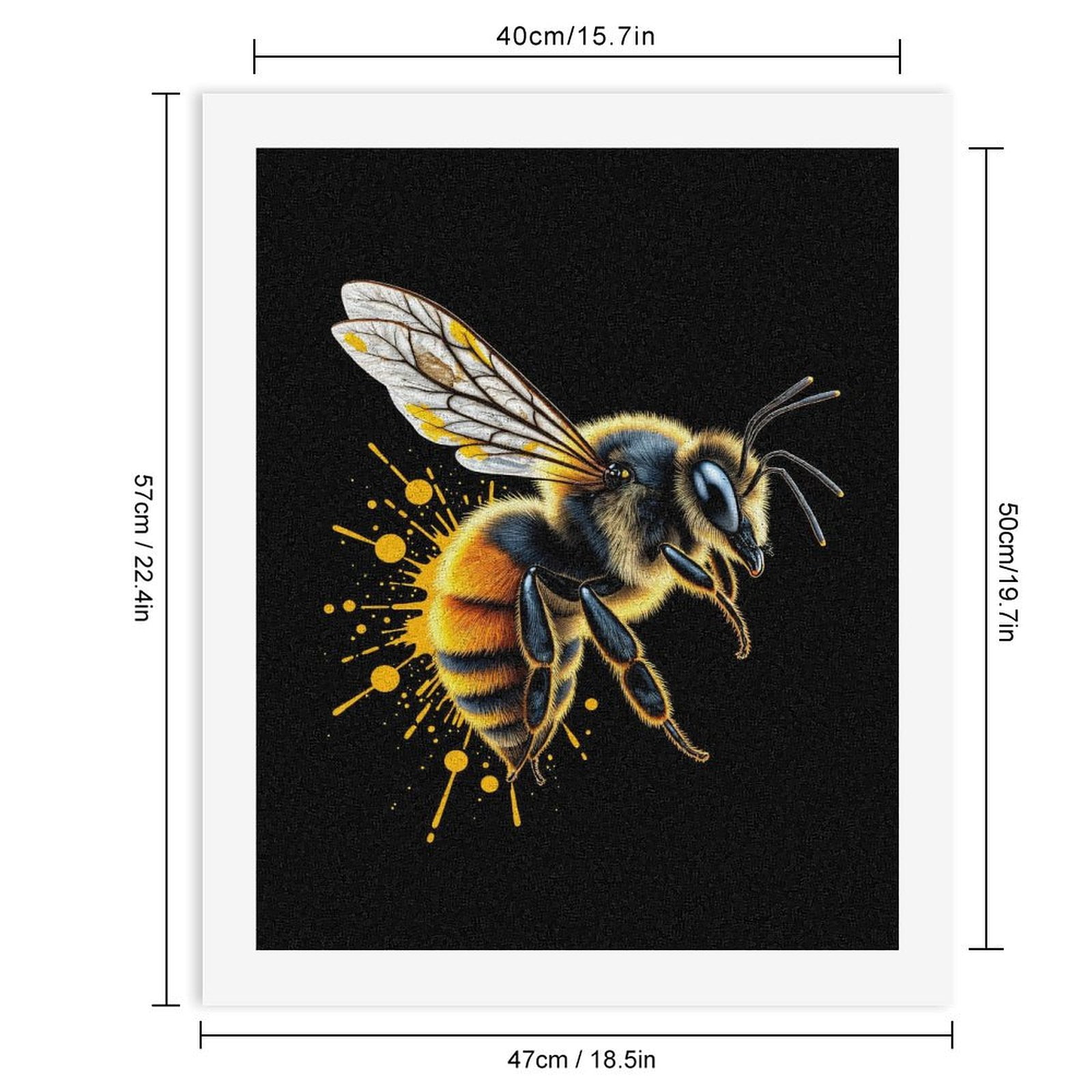 Paint By Numbers Kit for Adults Beginner - DIY Bee Vibrant Colors Splatter Art Canvas Painting Kits for Adults, Frameless Paint By Number for Adults for Home Wall Decor 16x20 Inch