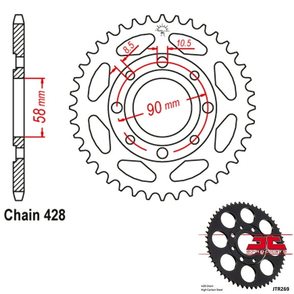 JT Sprockets Steel Rear Sprocket 45T JTR269.45