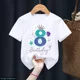 thumbnail image 3 of Bonita camiseta de algodón para niña, regalo de sexto cumpleaños, camiseta con estampado de corona de princesa sirena, camisetas blancas Harajuku Kawaii, 3 of 5