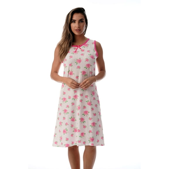 Just Love Womens Nightgown Sleep Dress (Pink - Floral Dot, Medium)