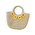 thumbnail image 3 of Bolso de mano bohemio tejido con asa superior, bolso de playa, elegante bolso de paja para mujer, verano Beige, 3 of 9