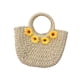 thumbnail image 3 of Bolso de mano bohemio tejido a mano con asa superior, estilo informal, de verano Beige, 3 of 9