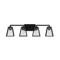 thumbnail image 2 of Mackenzie Place 30 in. 4-Light Matte Black Modern Bathroom Vanity Light with Clear Glass Shades, 2 of 2