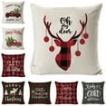 thumbnail image 1 of Vnanda Christmas Decoration Pillow Covers 18x18,Farmhouse Christmas Decor for Home,Red Black Buffalo Plaids Tree Deer Rustic Truck Xmas Pillow Case Winter Holiday Cushion Case, 1 of 2
