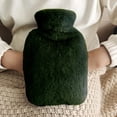 thumbnail image 3 of Graflsoa 2000ml Plush-Covered PVC Hot Water Bottle with Dual Handles for Warmth - Dark Green (Includes Inner Bag), 3 of 6