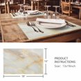 thumbnail image 3 of Placemats Set of 6, White Golden Marble Woven Placemat, Linen Place Mats for Kitchen/Dining Tables, Abstract Modern Art Marble Cracks Washable Table Mats for Party, 3 of 8