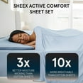 thumbnail image 3 of SHEEX - Active Comfort Cooling Sheets Set (King/California King) Silver Cloud - Moisture Wicking - 1 Flat Cooling Sheet, 1 Fitted Cooling Sheet, 2 Cooling Pillow Covers - Wrinkle Free - Sleep Aid, 3 of 7