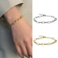thumbnail image 2 of Yesbay Women Bracelet Adjustable Length Hollow Out Chain Polished Electroplated Stainless Lightweight Punk Hip Hop Cool Bangle Wrist Ring Jewelry, 2 of 7