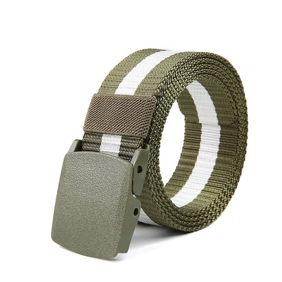 TANGNADE Canvas Belt Men Mens Adult Unisex Military Quick Release Buckle Outer Men's Outdoor Training Belt Army Green