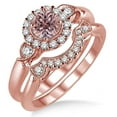 thumbnail image 2 of 1.25 Carat Real Morganite Engagement Ring with 18k Gold Plating, 2 of 3