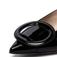thumbnail image 4 of YDN Women Ornamental Buckle Pointed Toe Mules Slip on Kitten Low Heels Elegant Work Party Backless Pumps Size 8 Black, 4 of 4
