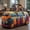 Orange, variant on Hippie Journey Quilted Duffel Bag Vintage Floral Hippie Van Travel Duffle Bag Boho Retro Travel Weekender Bag Overnight Luggage Gym Tote (Blue Sunflower, (18" L x 9" W x 9" H))