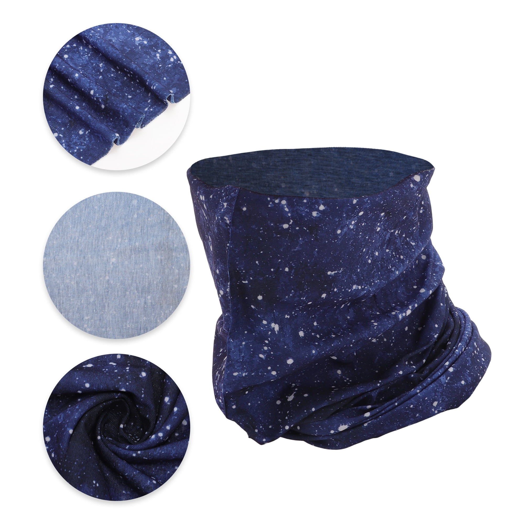 Unique Bargains Face Scarf Mask Deep Blue White 1 Pc