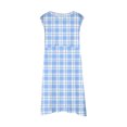 thumbnail image 4 of Gelikeya Big Girls Summer Dresses Fashion Cute Design Plaid Printed Casual Sleeveless Sun Dress Soft and Comfortable for Kids, Size 13-14 , Blue, 4 of 5