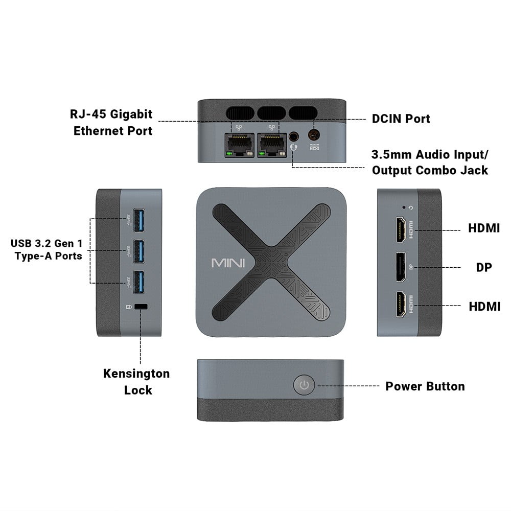 Intel® Processor N97 Mini PC – Triple 4K Display Support, 12GB LPDDR5X Memory, 512GB NVMe SSD, Wi-Fi 6 & Bluetooth 5.2 for High-Performance and Compact System NEO Z97